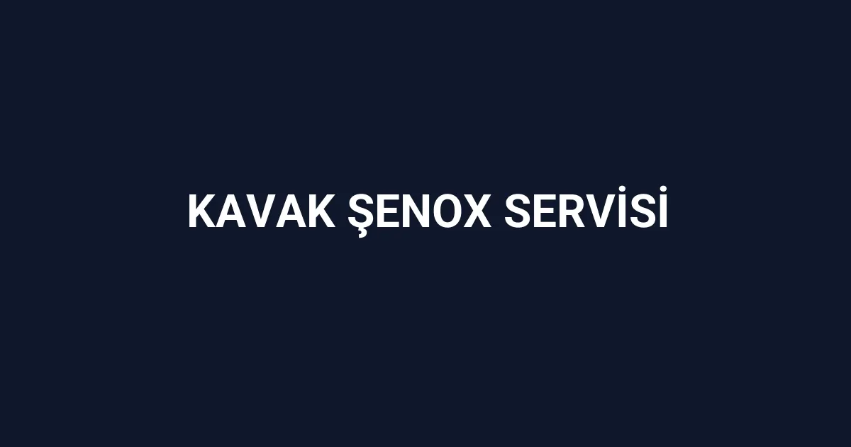 Kavak Şenox Servisi